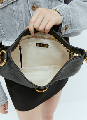 Miu Miu Leather Shoulder Bag - Woman Shoulder Bags Black One